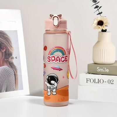 TEMU An Astronaut Straw Cup Astronaut Water Bottle Outdoor Mountaineering Graduation Season Back-to-school Gift Cup