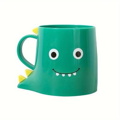 TEMU 1pc Cartoon Dinosaur Pattern Cup, Cute Toothbrush Cup, Plastic Cup With Handle, Bathroom For Home, Bathroom Accessories