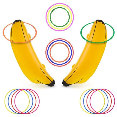 60cm Inflatable PVC Banana Ferrule Ring Toss Game Bachelorette Party Throwing Games Girls Hen Party Wedding Bridal Shower Decor