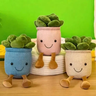 Tulip Succulent Plants Plush Stuffed Toys Soft Home Decor Doll Creative Potted Flowers Pillow for Kids Birthday Gift