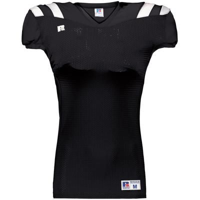 Russell Athletic R0100M Canton Football Jersey T-Shirt in Black/White size XL | Polyester/Spandex Blend