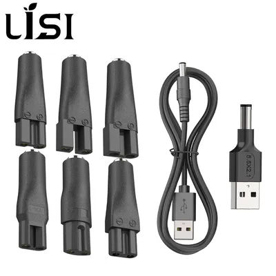 LISI 8 PCS Power Cord 5V Universal Replacement Charger USB Adapter for All Kinds Hair Clippers Beard Trimmers Shavers Desk Lamps