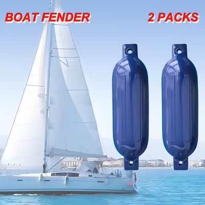 TEMU 2-pack Blue Pvc Marine Boat Fenders - Durable Yacht Fenders For Protection Against Scratches, Abrasion & Impact Damage, Multiple Sizes (g1/g2/g3), Boating Accessories Marine Fenders