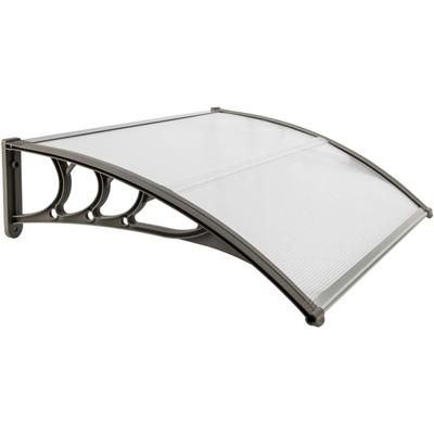 TEMU Door Window Awning, Rain Shelter Plastic Polycarbonate For Door Porch Window X 80cm Grey