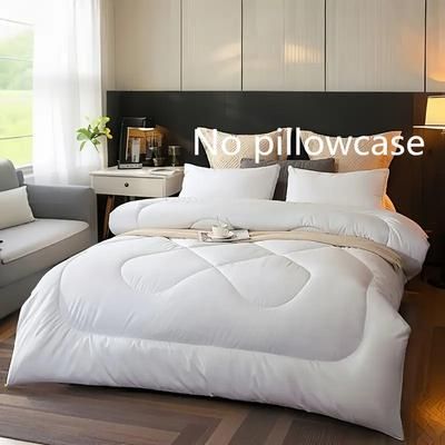TEMU Fluffy Quilted Comforter With Machine-washable Edges, Polyester-filled Duvet Insert Featuring , Breathable Bedding Blanket For Use, Pillow Core And Case Not Included