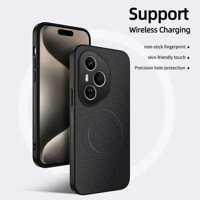 For Huawei Honor 400 Pro Case Soft Silicone carbon fiber Magnetic Protective Back Cover Case For