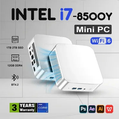 Portable Mini PC Gamer Intel Core i7 8500Y Windows 10 Mini computer Pc 12GB DDR4 1TB 2TB SSD WIFI6 Type-C Mini Desktop Computer