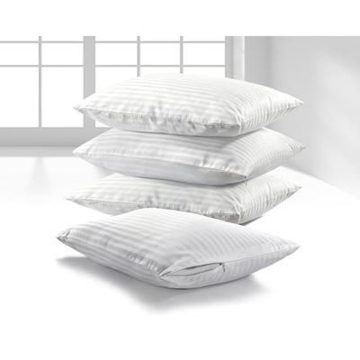 TEMU K&a® Satin Stripe Pillow Protectors Zippered White Pillowcases - 100% Brushed Microfiber Hotel Quality Pillow Covers