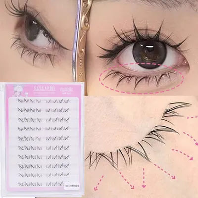 Self Adhesive Lower Lash Extension Clusters No Glue Needed Segmented Manga Eyelashes DIY Individual Under Lash Extension Makeup