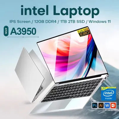 Laptop Computer Windows 11 Notebook 12GB RAM 128GB 256GB 1TB SSD 1920*1080 HD Lightweight Portable Office Study Laptops