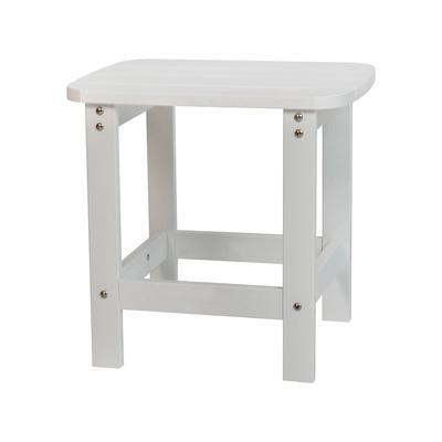 MoTak M222 Rectangular Side Table - Adirondack Style, 18 3/4" x 15", White Polystyrene Resin