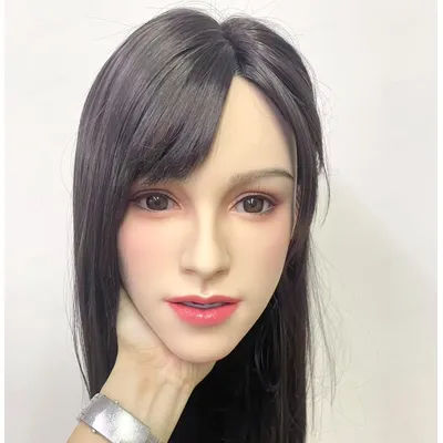 Large adult proportion, exclusively for men, with teeth and tongue, hair and eyebrow transplantation, used for hair accessory di