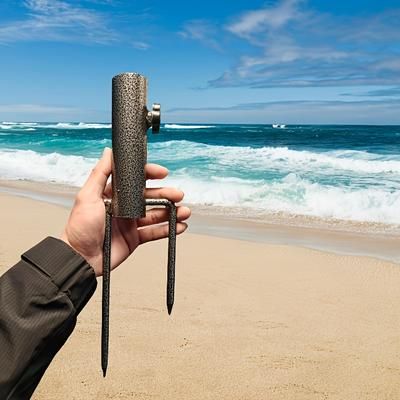 TEMU 1pc - Heavy Duty Adjustable Stand Holder, Diameter 3.6cm/1.42inch, Fixed Umbrella Beach Umbrella Holder, Sun Umbrella Fishing Umbrella Ground Spike, Umbrella Seat, Fishing Fork Base