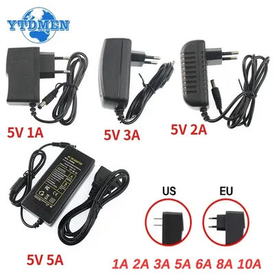 AC To DC 5V Power Supply Adapter 1A 2A 3A 5A 6A 8A 10A Power Adapter 220V To 5V Universal Charger for LED Driver EU US