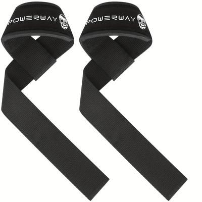 TEMU 1 Pair Adjustable Gym Wrist Straps - Durable Polyester Weightlifting Wrist Sleeves With Logo Design, Red/green/black For Strength Training, & Deadlifts - , Wrist Straps For Weightlifting