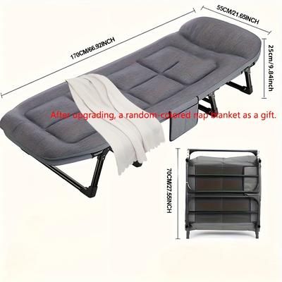 TEMU Adult Portable Camping Bed With Adjustable Headrest - Lightweight, Foldable, Space-saving Design For , Camping Essentials|adjustable Headrest Bed|durable Construction, Camping Gear