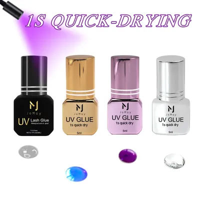 JOMAY Super Eyelash Extension UV Glue Supplies Clean Black Purple Blue Gray Color UV Adhesive Makeup Tool Strongest Fastest Glue