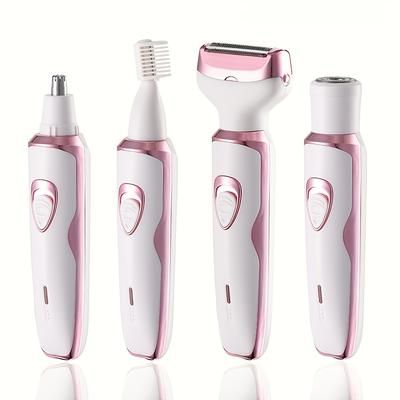 TEMU 4-in-1 Multifunctional Women's Electric Hair Remover, Shaver Set, Face, Nose, Legs, Underarm, Bikini Trimmer-500mah Lithium Battery, Usb Charging-the Best Easter& Day Gif