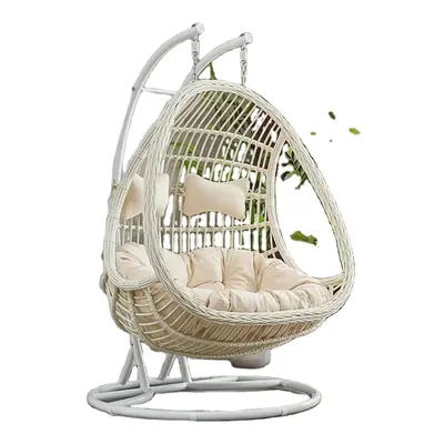 Altalena per sedia a uovo sospesa con struttura in acciaio Set altalena in rattan di vimini da costruzione per tutte le stagioni Design a cestino grande