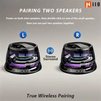 G200 Bluetooth 5.3 haut-parleur Portable éclairage rvb haut-parleur magnétique BT5.3 Mini boîte de