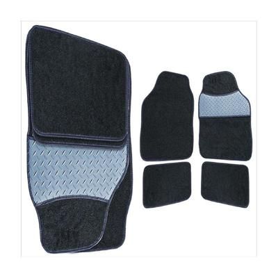 TEMU Car Floor Mats - 4pcs Carpet - Universal Car Mats - Non-slip Granulated Backing - Black Hand Drive Car Floor Mats - Drivers Mat Fitted With Rubber Heel Pad