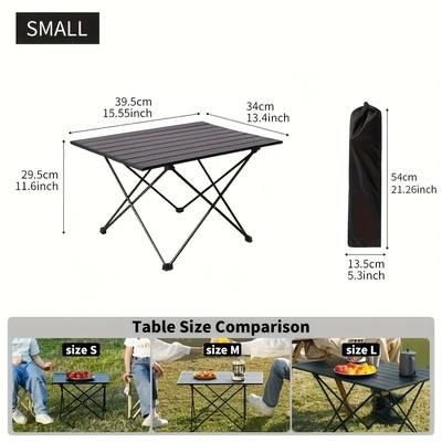 TEMU 1pc Folding Table, Corrosion-resistant, Scratch-proof, Portable Picnic Table With Leg Support, Foldable Design, Sturdy Components & Reinforcement For Camping, Picnics, Bbq