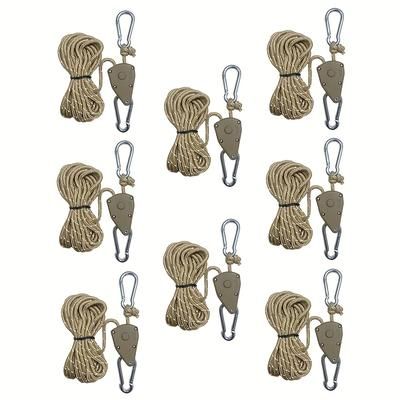 TEMU 4/8pcs Heavy-duty Metal Tent Fixing Adjusters With Reflective Strips, 4mm Thick X 4m Rope, 122lb Tensile Strength, For Camping, Outdoor Gear & Holiday Decor (multiple Colors)
