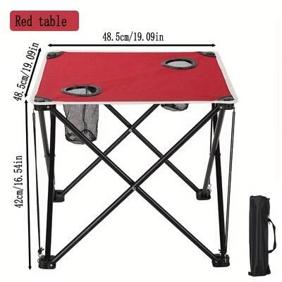 TEMU 1pc Portable Outdoor Folding Table, Lightweight Picnic Table For Travel, Camping, Bbq, And Fishing Leisure Use
