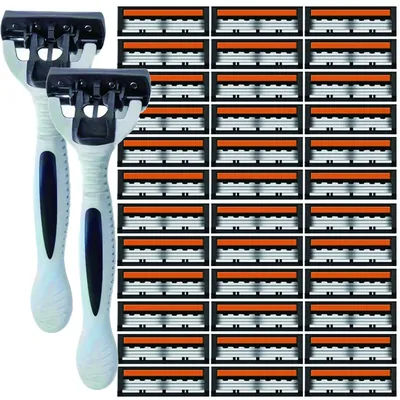 3-Layer Razor Head Manual Shaver, Blade Razor Safety Shaving Beard Moustache Manual Shaver Set