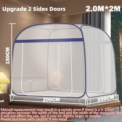 TEMU Double Door Net Tent For Mongolian Yurt - Indoor Netting With , Fits 1.5m & Beds, Lightweight Polyester, With , Bed Net