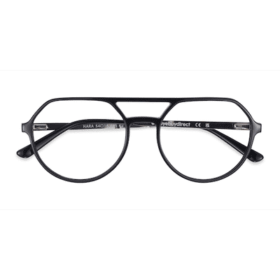 Male s aviator Black Metal,Plastic Prescription eyeglasses - Eyebuydirect s Hara