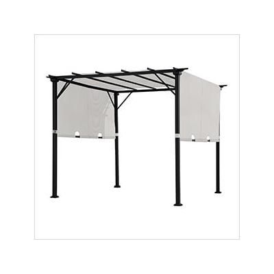 Sunjoy Group 9 x 9 Steel Frame Pergola with Adjustable Canopy Roof (White)