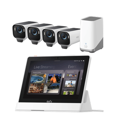 eufy Smart Display E10 + eufyCam S3 Pro 4-Cam Kit White