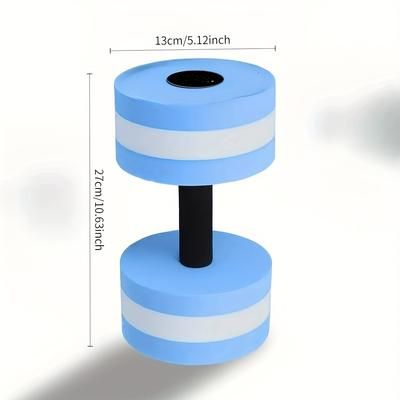 TEMU Fitness Barbell, Eva Foam Dumbbells For Aquatic Aerobics, Universal Pe Material, Blue Water Weight Suitable For Swimming Ropes, Unisex Swimming Equipment