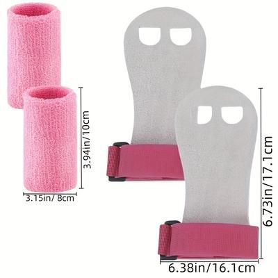 TEMU Single Barbell Weightlifting Non-slip Palm And Wrist Guards Set, Sports Fitness Straps For Dumbbells Pull- Grip Assist Gloves