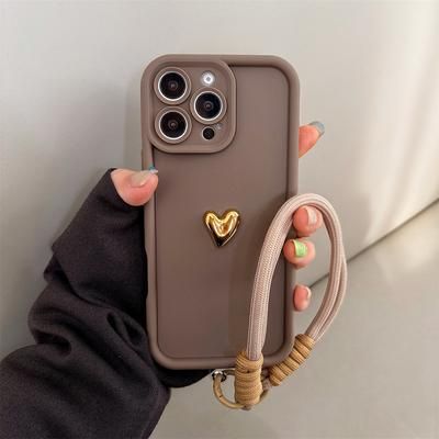 TEMU Brown Tpu Three-dimensional -shaped Mobile Phone Case With Hand Rope, Suitable For Of Mobile Phones