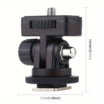 TEMU 1/4 Inch Tripod Mount With Cold Shoe - Durable Abs, Adjustable Angle For And Cameras, Camera Mount For Tripods