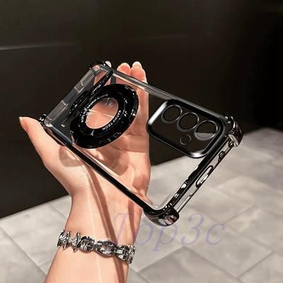 TEMU With A Stand, Suitable For S23 Fe/s24 Fe, Featuring Corner For Drop Protection, Transparent And Shock-resistant Phone