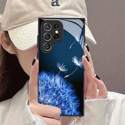 TEMU Romantic Dandelion-themed Tempered Glass Phone Case Cover Models S9, S10, S20, S21, S22, S23, S24, S25, And E Fe 5g.