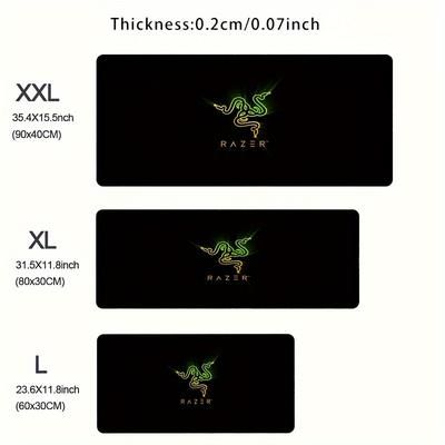 TEMU [ Design] Extra Large Gaming Mouse Pad - Vibrant Neon Green & Yellow , Non-slip Rubber Base, 35.4x15.5 Inch Desk Mat For And Office Use, Mouse Pads For Desk