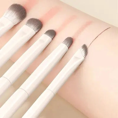 5/6/8/10pcs Eye Makeup Brushes Set Detail Eyeshadow Brush Makeup Brush White Ultra Soft Eyeshadow Eyeliner Makeup Tool