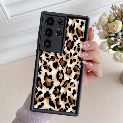 TEMU Leopard Tiger Print Phone Case S24 Ultra S23 Plus S22 S21 S20 Fe Silicone Protective High-quality Cover