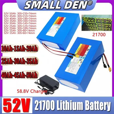 52V 50Ah 45Ah 40Ah 35Ah 30Ah 25Ah 20Ah 15Ah 10Ah New 21700 Lithium battery pack 0-2000W High power For E-motorcycle scooter Cell