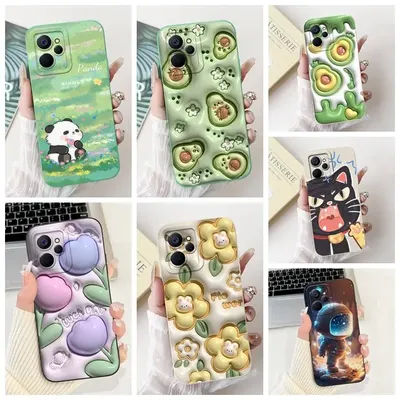 For Realme 9i 5G Case RMX3612 Cute Couple Cat Cartoon Cover Soft Silicone Fundas For Realme 9i 10 5G Realme10 Phone Cases Bags