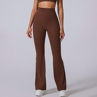 Per donna leggings da pilates Pantaloni fitness pantaloni sportivi Svasato Leggero Pilates Corsa Fitness Pantaloni Tinta unica Rosa baby Nero Blu Autunno Inverno Gli sport Abbigliamento sportivo