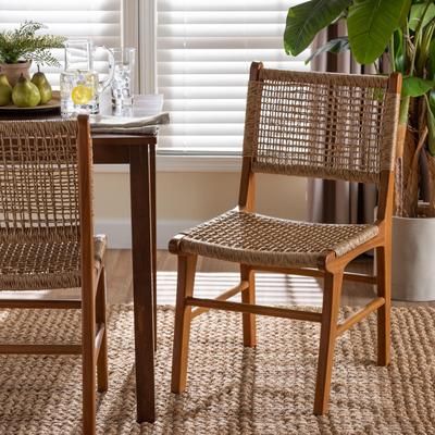 Ariba Viro Fiber Dining Chair by BrylaneHome in Caramel Brown (Size OS)