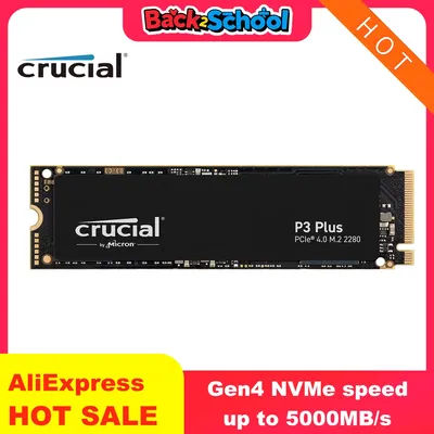 Crucial P3 Plus 1TB 2TB PCIe Gen4 3D NAND NVMe M.2 SSD, Up to 5000MB/s Solid State Drive for Gaming PC and Laptop(OEM Package)