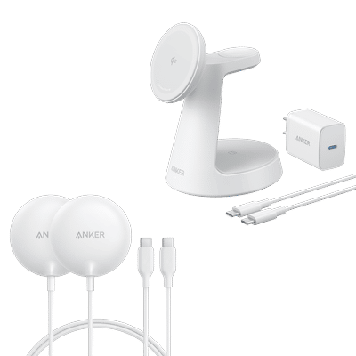 Anker MagGo Wireless Charging Station (3-in-1, Dock Stand) and Anker Zolo Magnetic Wireless Charger (2 Pack)