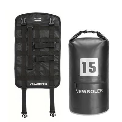 TEMU Newboler Bike Handlebar Bag - Durable Pvc, Detachable Strap, 3l/10l/15l Mountain Bicycle Storage Backpack For Long-distance Cycling, Mountain Biking Gea