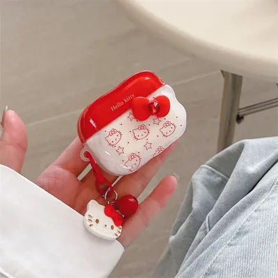 Étui AirPods 4 1 2 3 Pro 2021, dessin animé Hello Kitty, housse de protection en TPU souple pour casque Bluetooth sans fil avec crochet